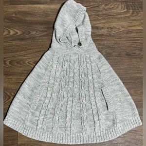 Preloved-OshKoshB’Gosh Toddler Hooded Knit Poncho, Toddler Girls